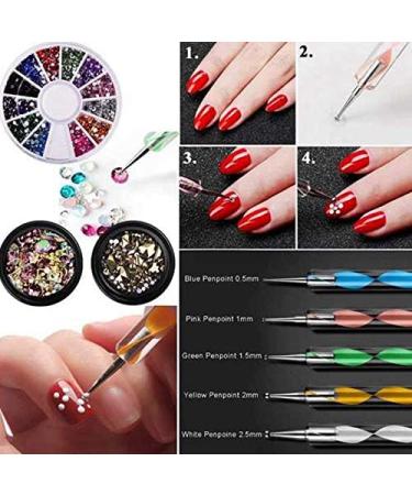 iFutniew Nail Art Tools Crystal Beads Bead Picker Dotted Pen Professional Manicure Brush Polishing Painting Pencil Uv Gel Nails - Buy Online on GoSupps.com