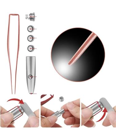 Zhong Ear Cleaner LED Flashlight Earpick Wax Removal Tweezer Luminous Kids Stainless Steel Tweezer Remover - Buy Online on GoSupps.com