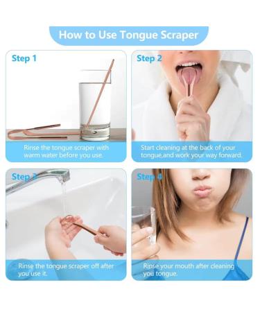 LaserGlow Rose Gold Tongue Scraper Set - Eliminate Bad Breath & Enhance Oral Health | 3-Piece Kit for a Fresher Smile - Buy Online on GoSupps.com