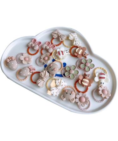 20 Pieces/set Hair Rings Elastic Hair Bands Cute Cartoon Kids Headwear Hair Ties Great Birthday Gift for Girls Toddlers 1 - Buy Online on GoSupps.com