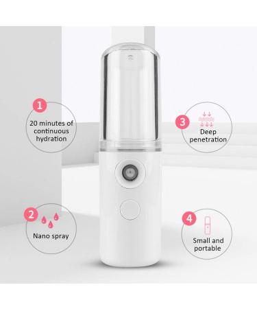 25ml Pink White Optional Nano Atomization Mist Sprayer Face Skin Moisturizing Mist for Home Office and Outdoor Cooling Skin Sprayer for Keeping Moisturizing(White) - Buy Online on GoSupps.com