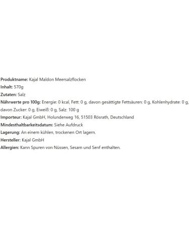 Kajal Maldon Sea Salt Flakes 570 g High Quality English Sea Salt Perfect for Refining Dishes Salt Flakes in Bucket 100 Pure Crispy Sea Salt 570 g 1er Pack - Buy Online on GoSupps.com