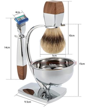GHQyp Men's Shaving Brush Set - High-Quality Silberspitz Dachshaar Brush & Stylish Razor Holder - Perfect for International Grooming Needs - Buy Online on GoSupps.com