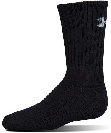 Under Armour Adult Cotton Crew Socks - 6 Black/Gray Pairs (Size Large) - Buy Online on GoSupps.com