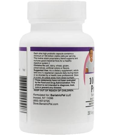 BariatricPal Probiotic 100 Billion CFU Gastrointestinal & Immune Health Capsules (30ct) - Buy Online on GoSupps.com
