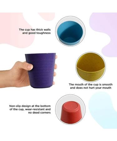 Klickpick 20 Kids Wheat Straw Fiber Cups 8 Oz - Reusable & Dishwasher Safe - BPA-Free, Bright Colored Unbreakable Tumblers for Children - Buy Online on GoSupps.com