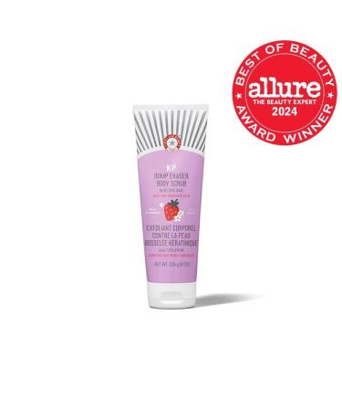 First Aid Beauty KP Bump Eraser Body Scrub - 10% AHA Exfoliant for Keratosis Pilaris Strawberry Scent 8 oz - Smooth Skin & Reduce Bumps - Buy Online on GoSupps.com