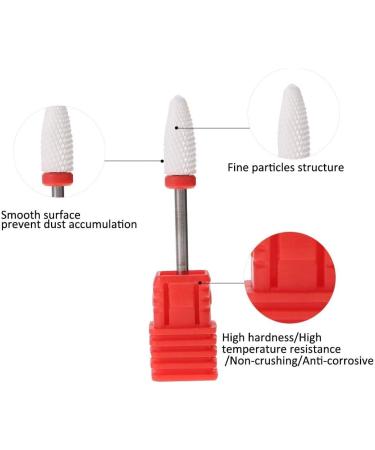 Nail Ceramic Grinding Head Nail Drill Bit Grinding Head High Hardness Firm Portable Wiping Away Nail Gel For Nail Art(Round flat head F) - Buy Online on GoSupps.com