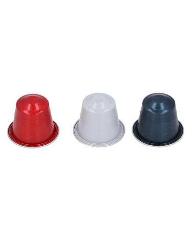 Riuulity 50 Refillable Coffee Capsules with Aluminum Lids Reusable Plastic Coffee Capsules to Customize Your Drinks