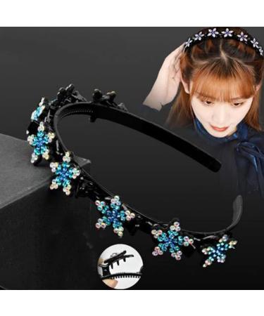 TQUXNGA for Double Bangs Hairpin Cute Hairstyle Double Layer Twist Plait Headband with Clips Sweet Braided Hair Hoop Blue - Buy Online on GoSupps.com