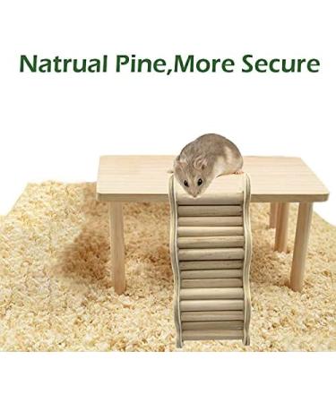 CooShou Small Pet Wooden Platform Stand - Rodent Table Climbing Ladder Chew Toy for Hamster Gerbil Mice Parrot Bird - Buy Online on GoSupps.com