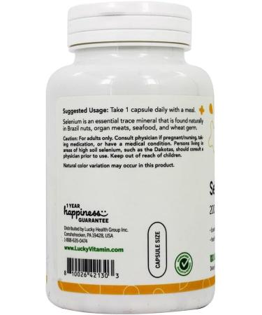 LuckyVitamin Selenium 200 mcg - 180 Veg Capsules - Essential Mineral Supplement - Buy Online on GoSupps.com