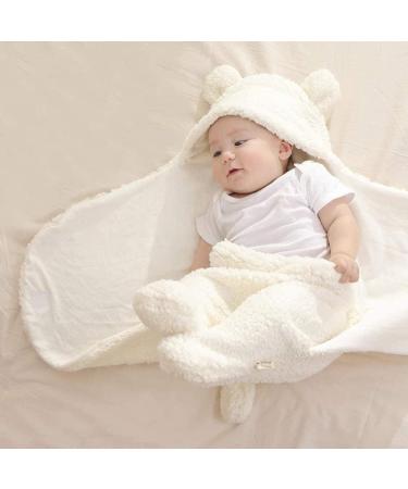 MUSUNFE Cute Unisex Newborn Baby Sleeping Bag | Thick Cotton Plush Swaddle Blanket (White) - Buy Online on GoSupps.com