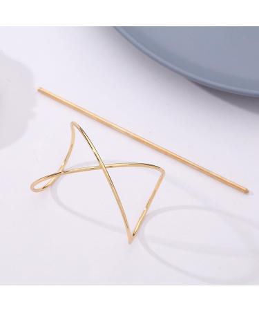 Prosy Vintage Irregularly Curved Metal Hair Clips for Bun Non Slip Hair Accessories Daily Party Gift for Women and Girls (Gold) - Buy Online on GoSupps.com