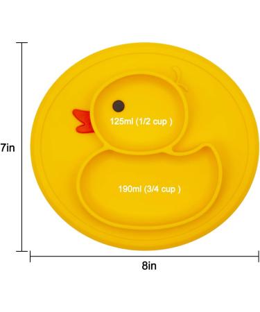 Qshare Toddler Plate - BPA-Free Suction Plate for Kids - Yellow Silicone Placemat 9x6x1.4 inch - Buy Online on GoSupps.com