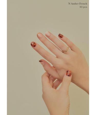 ohora N Amber French Gel Nail Strips - Salon-Quality, Long Lasting, Easy to Apply & Remove - Buy Online on GoSupps.com