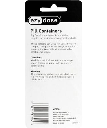 Ezy Dose Daily Round On-The-Go Pill Box Organizer - Travel-Friendly with Snap Shut Lids - 2 Pack Assorted Colors - Buy Online on GoSupps.com