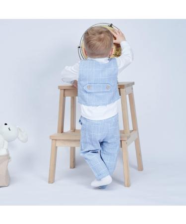 Famuka Baby Boys Gentleman Suit Set | Toddler Tuxedo Clothing | Blue | Size 120 - Buy Online on GoSupps.com