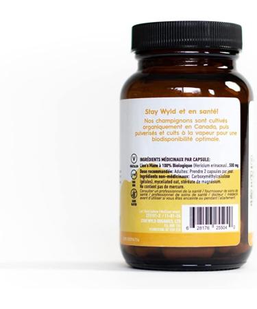 Stay Wyld Lion s Mane Mushroom Capsules - Natural Memory Brain & Mood Support - Mushroom Supplement For Focus & Clarity- Organic & North American Grown - Non-GMO Vegan - 60 Capsules - Buy Online on GoSupps.com