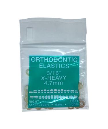 Orthodontic Intraoral Elastics - 10 bag x 100pcs - Extra Heavy 3/16" 8 oz 4.7mm Surgical Latex - 1000pcs Dental natural material - Made in USA - Orthodentalusa Corp