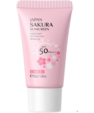  Kasmole Sakura Sunscreen Body Cream SPF50 - Sakura's 30g natural waterproof and moisturizing sunscreen blocks UVA UVB and HEV rays. - Buy Online on GoSupps.com