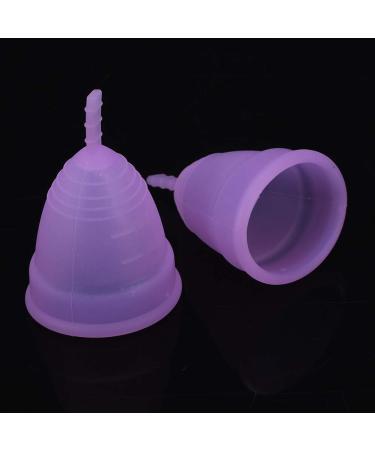 3 Colors 2PCs Reusable Menstrual Cup Set - Eco-Friendly Women's Hygiene Care (Purple) | Anti-Losing & Comfortable - Buy Online on GoSupps.com