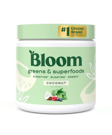 Bloom Nutrition Super Greens Powder Smoothie & Juice Mix - Probiotics for Digestive Health Bloating Relief Women Enzymes with Superfoods Spirulina Chlorella Gut (Coconut)