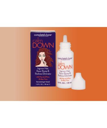 Completely Bare calm DOWN Ingrown Hair, Razor Bump & Redness Eliminator 1.0 FL OZ