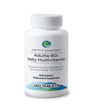 Earth's Splendor Adults 50+ Daily Vitamin- Overall Wellness Support Daily Nutrients 120 Day Supply