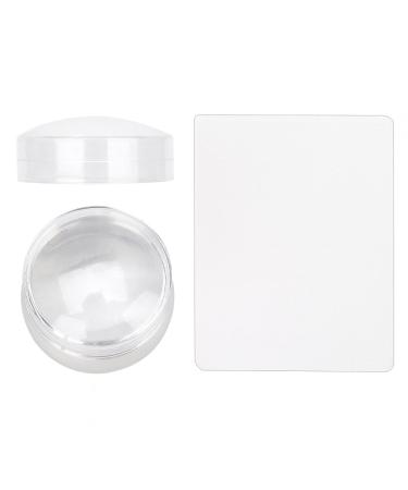 Premium Silver Nail Art Stamper with Lid & Scraper - Perfect for Salons & DIY Enthusiasts | International Shipping Available - Buy Online on GoSupps.com