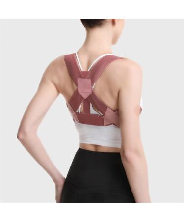 DFHBFG Adjustable Elastic Corset Back Posture Corrector Kyphosis Correction Belt Anti Hunchback Bra Postural Corrector(M Code) M code Rosa