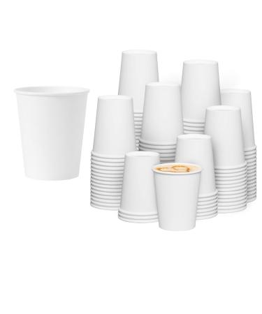 8.8Oz White Disposable Paper Cups 200PCS Hot Coffee Cups Small Cold Beverage Drinking Cups Tea Cups Disposable Espresso Cups