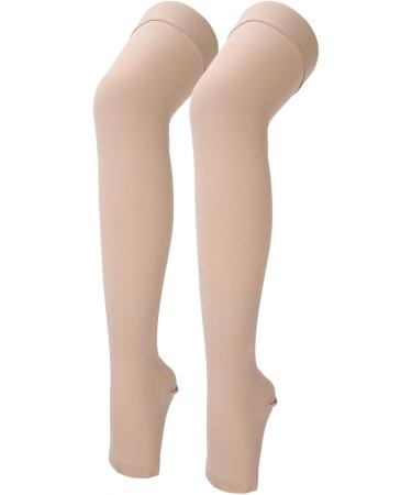 Dekaim Open Toe Thigh High Compression Stockings - 23-32 mmHg XXL for Optimal Circulation | International Shipping - Buy Online on GoSupps.com