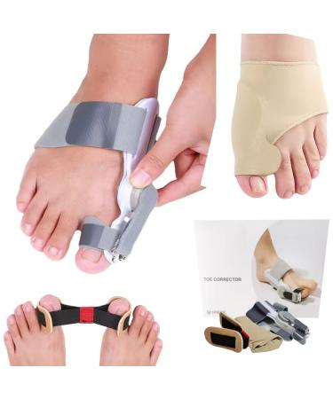 Orthopedic Bunion Corrector for Big Toe Exercise Toe Straightener For Women&Men Ajustable Bunion Separators Suitable For Left/Right Feet Bunion Relief (3-piece set)