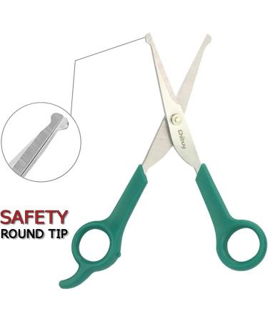 Chi-buy Pet Grooming Scissors for Dogs and Cats with Safe Round Tips Stainless Steel Dog Eye Cutting Scissors Home Professional Pets Grooming Tool (Green) - Buy Online on GoSupps.com