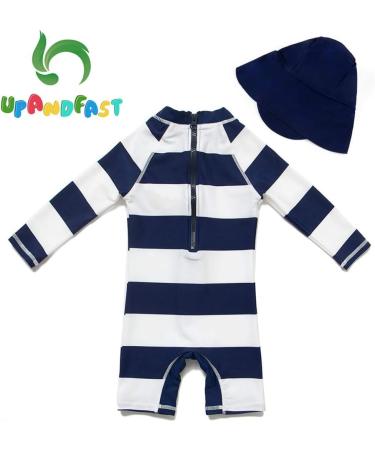 UPF 50+ Baby Girl One Piece Swimwear with Sun Hat | Toddler Swimsuits 2-3 Years Stripe | Sun Protection - Buy Online on GoSupps.com