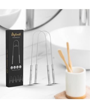Tongue Scraper for Kids - 100% Stainless Steel U-Shaped Tongue Cleaner for Fresh Breath & Oral Hygiene (Pack of 2) - Fun Emoji Design - Buy Online on GoSupps.com