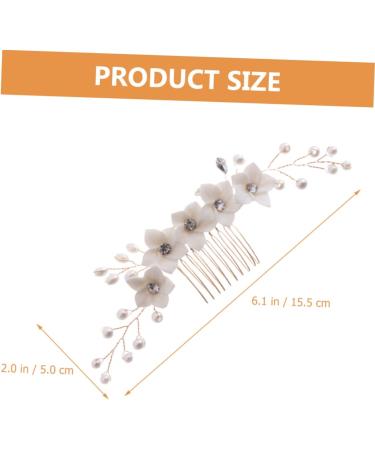 Housoutil Hair Accessories Wedding Flower Hair Comb Crystal Hair Comb Pearl Headpiece Bridal Hair Comb Rhinestone Hair Comb Rhinestone Headpiece Pearls Hair Comb Bride Rhinestones Hair Piece - Buy Online on GoSupps.com