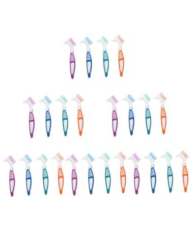 Gleavi 24 STK toothbrush children's plaster simple prosthesis brush device Denture Cleaning Brush Denture Cleaner wrong teeth cleaning brush dentures denture prosthesis cleaner
