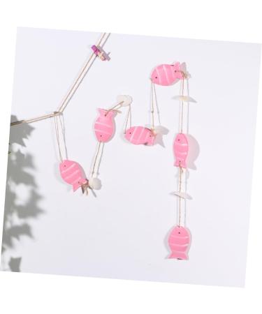Alipis 1 Pc Fish Hanging Ornament Wedding D cor Woodsy Decor Wood Decor Pink Hanging String Shell Pink 102X4.2CM - Buy Online on GoSupps.com