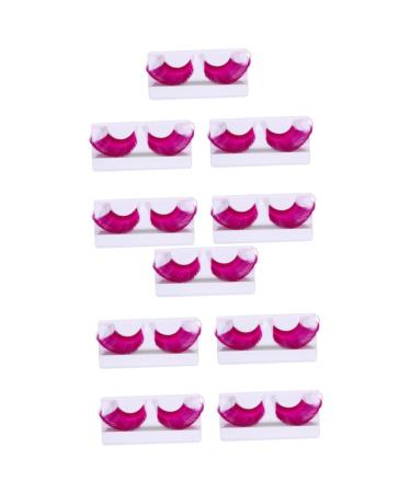 ABOOFAN 10 Pairs Halloween Extra Long False Eyelashes Exaggerated Eyelash for Girls Curly Upper Eyelashes Masquerade Party Eyelashes Purple Eyelashes Chemical Fiber Miss Cosplay