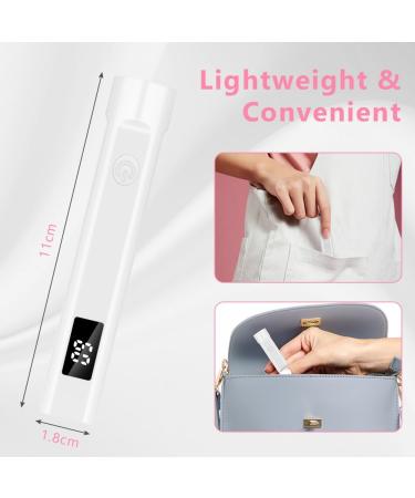 LOPHE Handheld UV Nail Lamp Small UV Lamps for Gel Nails Rechargeable USB Nail Dryer Light with LED Screen and 10s 30s 60s Timer Portable Led Nail Flashlight Gift for Women Nail Art White - Buy Online on GoSupps.com