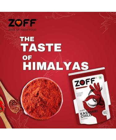 Zoff Kashmiri Chilli Powder (Low Heat Great Taste) 300g| 10.50 oz | All Natural | No Color | Pack of 3 x 100g | Vegan | Kosher - Buy Online on GoSupps.com