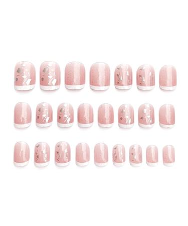 Buy 6wcveuebuc Artificial Nails for Children - Pre-Glue Gentle Pink Nail Art Set for Girls | Short Square Nails & Accessories - Buy Online on GoSupps.com