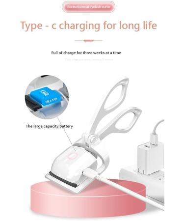 Jimenez Heated Eyelash Curler Electric Temperature Control Charging Mini Portable Electric Perm Eyelash Curler White - Buy Online on GoSupps.com