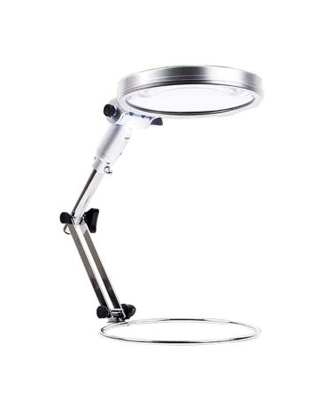 5-inch 2X Zoom Desktop Foldable LED Magnifying Glass with Metal Bracket Hands-Free Magnifying Glass Reading Repair Hobby and Crafts Made in China