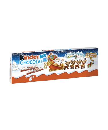 KINDER Chocolate - Milk filled chocolate bars pack of 12 bars 150g Christmas Special Edition - The package.