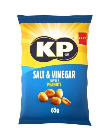 KP Peanuts (16x65g Salt & Vinegar Peanuts) Salt & Vinegar Peanuts 16x65g
