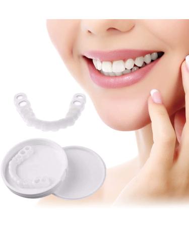 WTTFC 2 Pairs Temporary Dental Repair Veneers D ures Temporary Deans Cosmetic Teeth Instant Veneers Dentures For Fixing The Filling Of A Missing Broken Tooth with Box