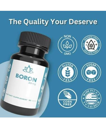 Boron 30mg Mineral Supplement - 90 Tablets | New World Health Brands | Essential Trace Minerals for Optimal Health - Buy Online on GoSupps.com
